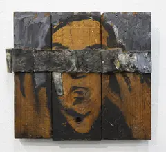 Séraphine Pick, Untitled, oil and lead on wood (1989)