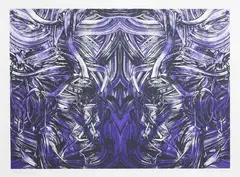 Judy Millar, Flip (Violet), screenprint on paper, 1/10