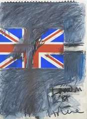 Ralph Hotere, Untitled, oilstick and collage on paper