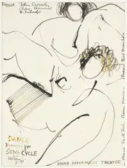 Ralph Hotere, Dance, Drawing for Song Cycle, ink on paper