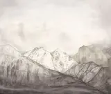 Henrietta Harris, Large Mountains, watercolour on paper, 2015