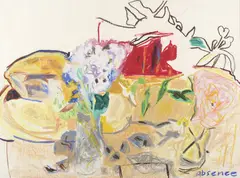 Joanna Paul, Access to Lilac x 2, oil pastel on paper (1980)