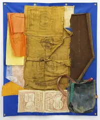 Donald Sinclair Driver, Urea, found objects on vinyl