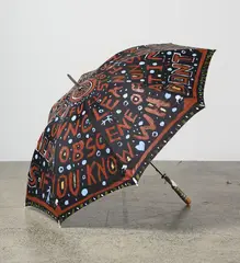 Nigel Brown, It's Bad Luck to Open Geneis Inside, acrylic on folding umbrella