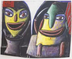 Jennifer Dolezel, The Wooing, oilstick on paper