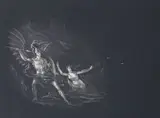 John Martin, Conflict between Satan and Death, Book 2, Line 727, from 'Paradise Lost'