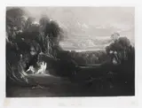 John Martin, Raphael Conversing with Adam and Eve, Book 5, Line 519, from 'Paradise Lost'