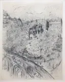 Édouard Vuillard, Le Square Vintimille, etching and drypoint (1937)