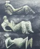 Henry Moore, Reclining Figures, colour print