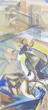 Greta Graetzer, Ploughing from Ancient to Recent, watercolour on paper