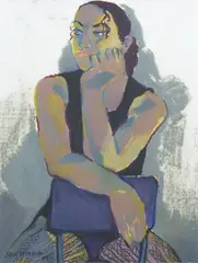 Jan Nigro, Untitled Portrait, oil stick on paper, 1993