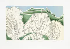 Mount Eden Landscape by Claudia Pond Eyley, screenprint, 72/106, sold Feb 2026