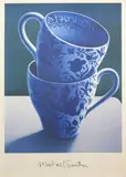 Michael Smither, Two Blue & White Teacups, poster