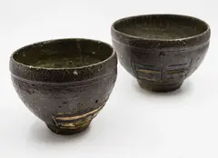 Denis O'Connor, Untitled (Two Wide Bowls), stoneware with salt glaze, made from Waiheke Swamp clay