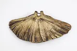 Len Castle, Winged hanging form, umber pigmented stoneware with double aperture