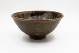 Barry Brickell, Large bowl, stoneware with tenmoku over jun glazes to the inside and speckled ash glaze to the outside