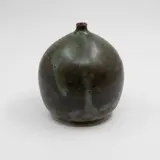 Len Castle, Orb specimen vase, stoneware with matt green and grey glazes