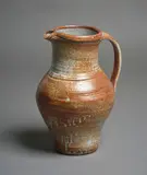 Len Castle, Tall jug, stoneware with shino glaze