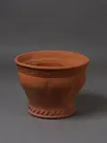 Barry Brickell, Large garden planter, unglazed terracotta with lobed and fluted walls and impressed decorative patterns to the rims, natural patina