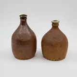 Barry Brickell, Two 'Villa Maria Wines' bottles, partially glazed stoneware, impressed brand mark to shoulders