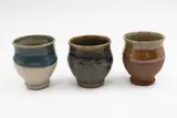 Barry Brickell, Three wine cups, glazed stoneware