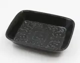Crown Lynn Potteries, Ngakura Ware dish, with tiki design to the centre; designed by Crown Lynn for the tourist market and manufactured by Luke Adams in Christchurch