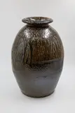 Paul Melser, Large floor pot, stoneware with brown salt glaze with black highlights