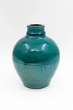 Graeme Storm, Large jar, stoneware with gloss aqua green glaze