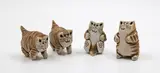 Tristan Totty, Four cats, ceramic figurines