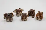 Tristan Totty, Four bears and a koala, ceramic figurines
