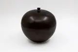 Enid Strickler, Orb vase, high-fired ceramic with 'oil spot' glaze