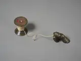 Greer Twiss, Cotton Reel, cast bronze and twine, two parts, 1972