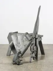 Under False Colours by Greer Twiss, galvanized steel, two parts (1996), offered Feb 2026