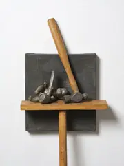 Greer Twiss, Still Life, lead and tawa timber (1984)