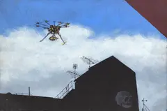 Untitled - Drone by Mary McIntyre, oil on board, sold Feb 2026