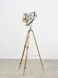 Graham Bennett, Try to Focus, aluminium, alcathene laminate, stainless steel, brass and wooden tripod