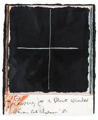 Drawing for a Black Window by Ralph Hotere, acrylic on recycled paper, sold Nov 2025