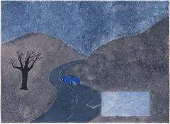 Nick Austin, Travelling Envelope No. 11, acrylic on newspaper
