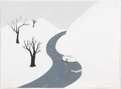 Nick Austin, Travelling Envelope No. 3, acrylic on newspaper