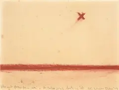 Colin McCahon, Fly Out from Muriwai - it takes some looking at, conté crayon on paper