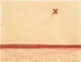 Colin McCahon, Fly Out from Muriwai - it takes some looking at, conté crayon on paper