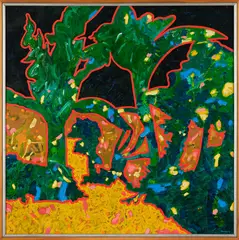 Pat Hanly, Garden Energy, acrylic and oil on board