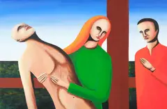 Pieta by Jeffrey Harris, oil on board, sold Nov 2025