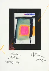 Ralph Hotere, Winter Solstice, oilpastel on paper and card