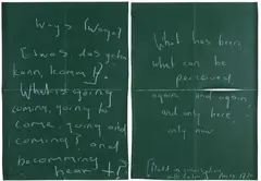 L. Budd, What has been, what can be perceived, again and again, and only here, only now, pastel on paper, diptych