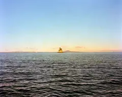Chris Corson-Scott, Kotanui Island and Rangitoto (after John Kinder), archival pigment print, 1/7 (2013)