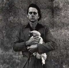 Peter Peryer, Self Portrait with Rooster, gelatin silver print, 1977