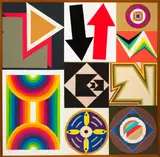 Diena Georgetti, FOLK MODERN/Voltage, acrylic on canvasboard