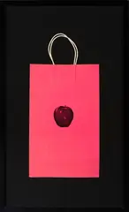 Billy Apple, Untitled, silkscreen on found shopping bag (pink), 1965
