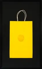 Billy Apple, Untitled, silkscreen on found shopping bag (yellow), 1965